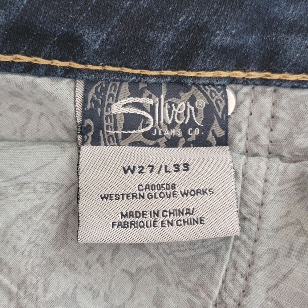 Silver Frances 22" Flare Bootcut Jeans Low Rise Dark Blue Western Cowgirl 27 - Picture 11 of 12